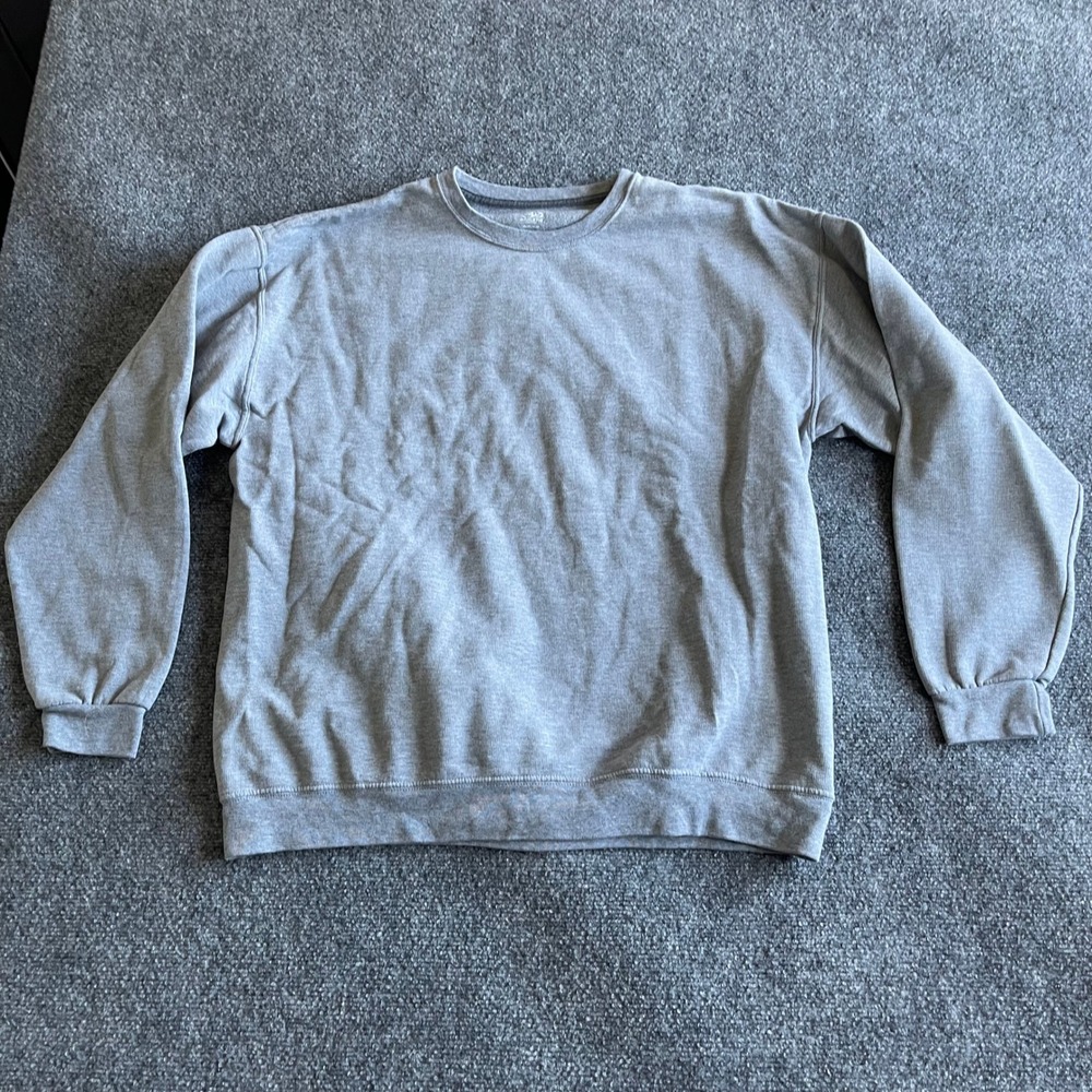 Athletic Works Mens Gray Crewneck Sweatshirt XL Relaxed Fit Fleece Pullover